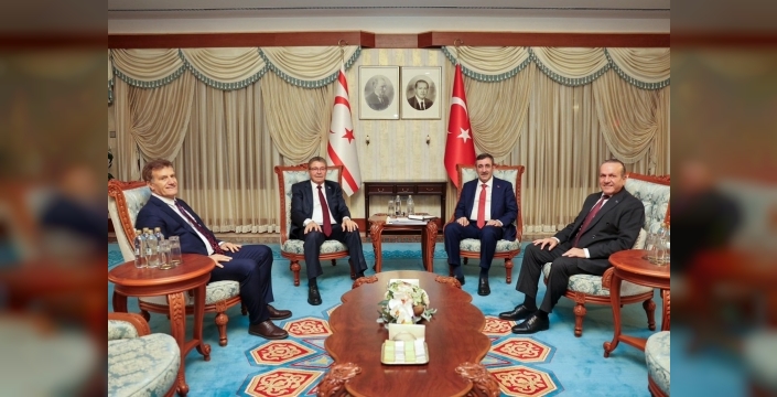 Cumhurbaşkanı Yardımcısı Yılmaz, KKTC Başbakanı Üstel ile kritik görüşme gerçekleştirdi
