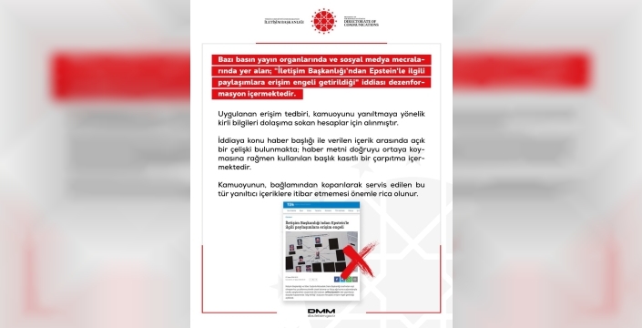 DMM'den Epstein açıklaması: Erişim engeli dezenformasyon
