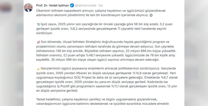 İşsizlik oranında sevindiren düşüş: 58 bin kişi daha iş buldu