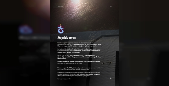 Trabzonspor'dan Samsun'daki taşlı saldırıya sert tepki: Organize bir eylem!