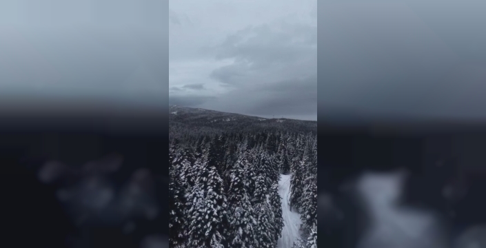Uludağ Milli Parkı'nın kış güzelliği dronla havadan görüntülendi