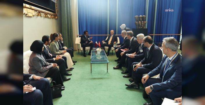 Cumhurbaşkanı Erdoğan, Katar Emiri ile New York'ta görüştü