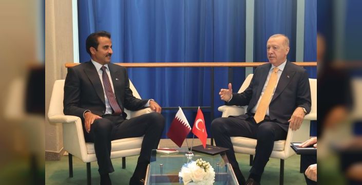 Cumhurbaşkanı Erdoğan, Katar Emiri Temim bin Hamed Al Sani ile görüştü