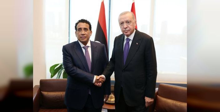 Cumhurbaşkanı Erdoğan, Libya Başkanlık Konseyi Başkanı el-Menfi ile görüştü