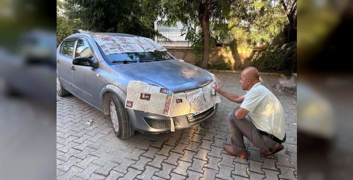 Emekli Şahin Yörük, sanayideki yüksek fiyatlar nedeniyle aracını kendi boyadı