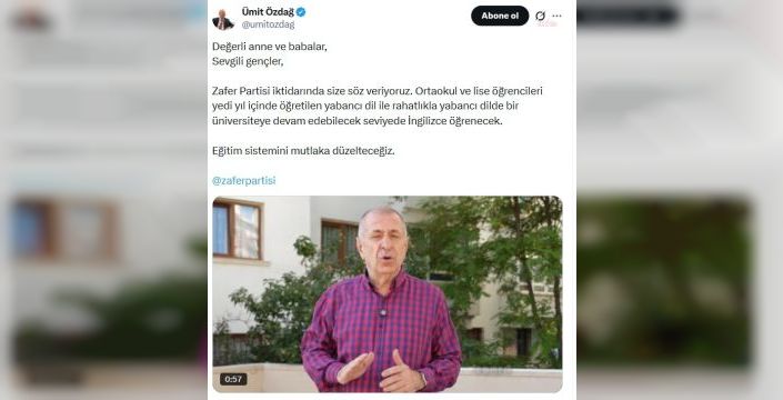 Özdağ: Yedi yıllık yabancı dil eğitimi yetersiz