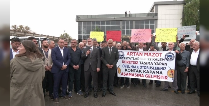 Özel halk otobüsleri akaryakıt zammına tepki gösterdi