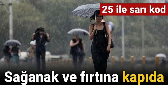 Sağanak ve fırtına kapıda! 25 ile sarı kod