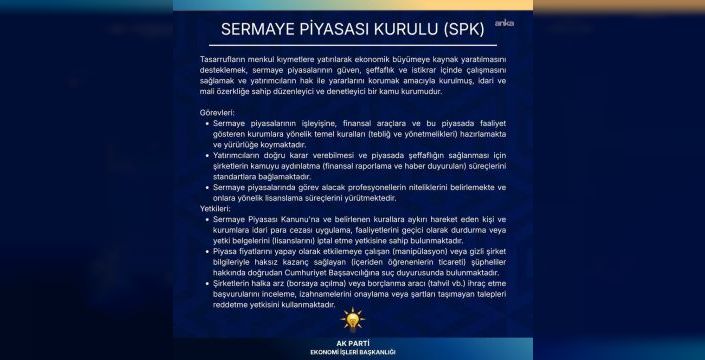 Sermaye Piyasası Kurulu'nun görevleri ve yetkileri açıklandı