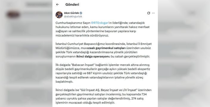 Usulsüz vatandaşlık soruşturmasında 72 kişi gözaltına alındı