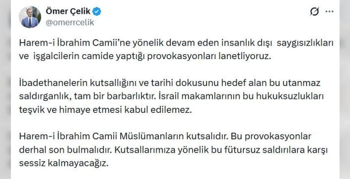 AK Parti'li Çelik'ten camiye saldırıya kınama
