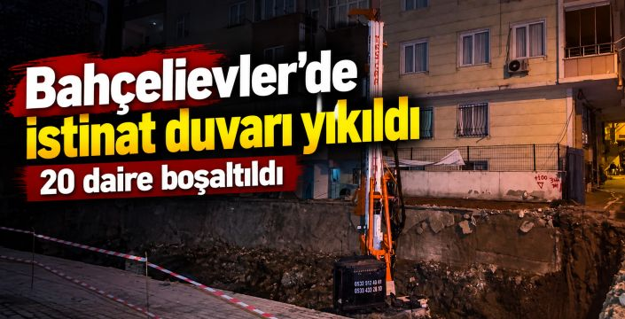 Bahçelievler'de istinat duvarı yıkıldı, 20 daire boşaltıldı