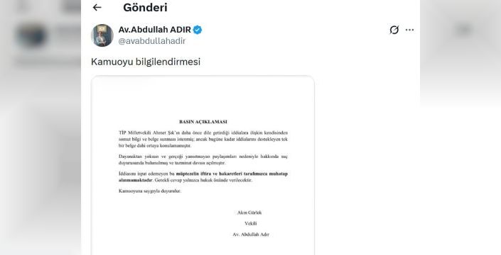 Bakan Gürlek’in avukatı, Ahmet Şık hakkında suç duyurusunda bulundu