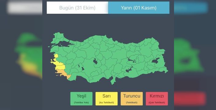 Bakanlık'tan 3 il için kuvvetli yağış uyarısı