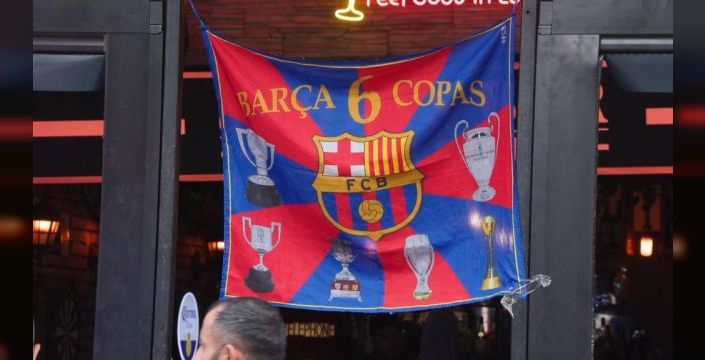 Barcelona taraftarları Sultanahmet'te toplandı