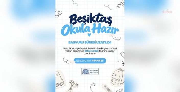 Beşiktaş Belediyesi, kırtasiye desteği başvuru süresini uzattı