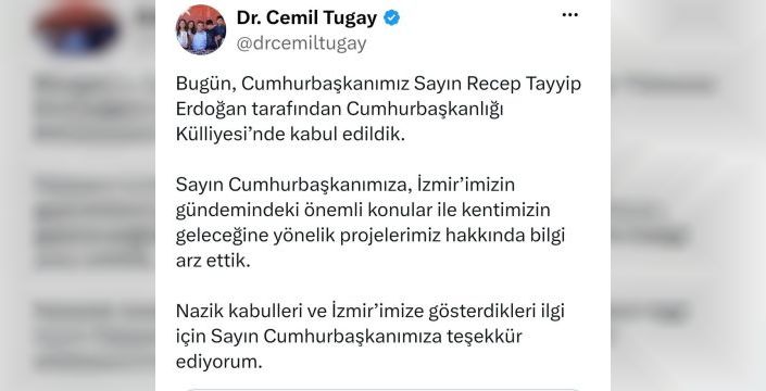 Cemil Tugay, Cumhurbaşkanı Erdoğan ile görüşme gerçekleştirdi