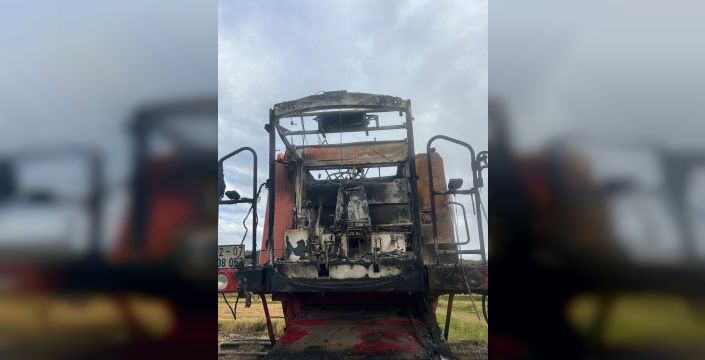 Edirne'de biçerdöver yandı