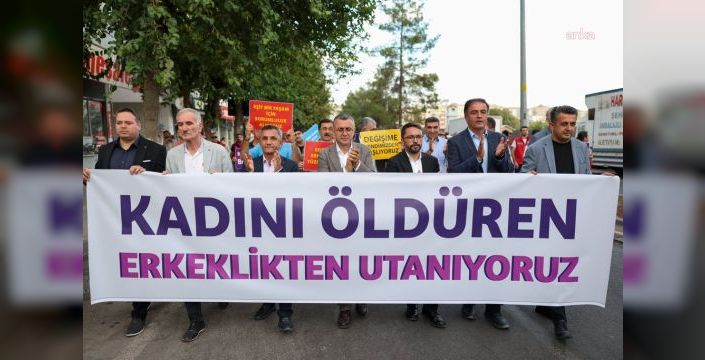 Erkekler kadın cinayetlerine karşı yürüdü