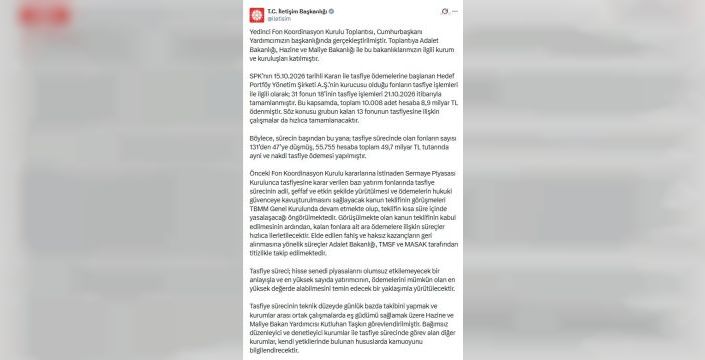 Fon Koordinasyon Kurulu 7. kez toplandı