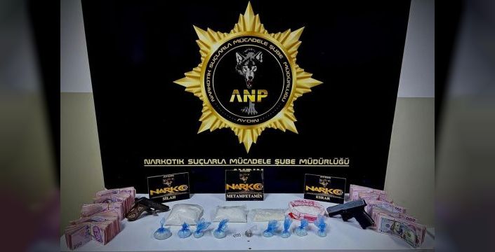 Germencik'te 1 kilo metamfetaminle 2 kişi tutuklandı