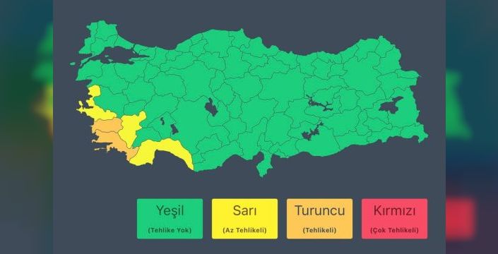 İçişleri sağanak uyarısı yaptı