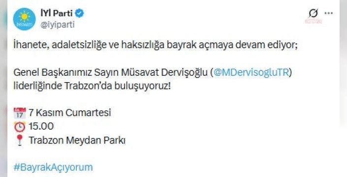 İYİ Parti, Trabzon'da miting düzenleyecek