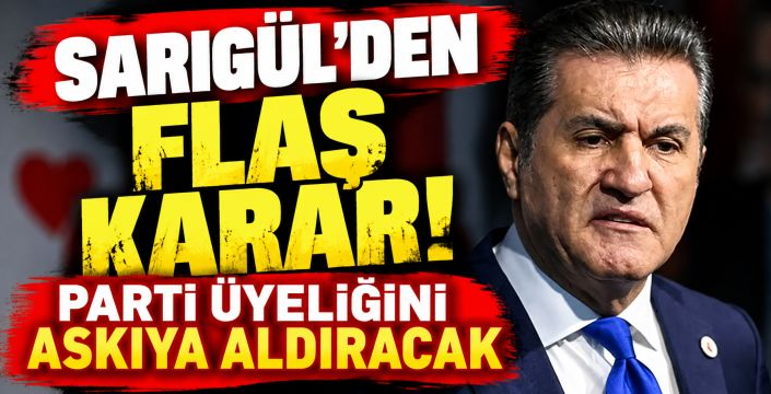 Kara para soruşturmasında Mustafa Sarıgül'den flaş karar!