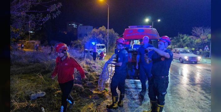 Kozan'da hafif ticari araç kanala düştü, 2 yaralı