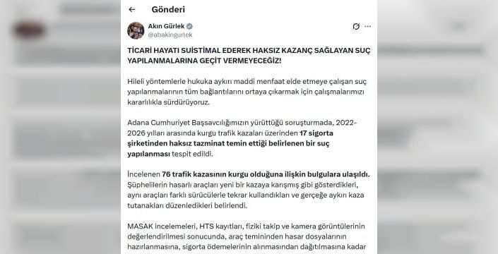Kurgu trafik kazası operasyonunda 77 kişi gözaltına alındı