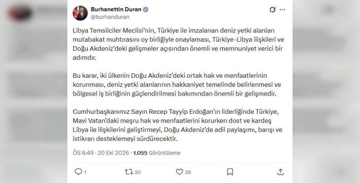 Libya'dan Türkiye ile mutabakata onay