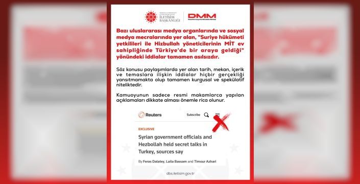 MİT ev sahipliğinde Suriyeli ve Hizbullahlı görüşme iddiaları yalanlandı
