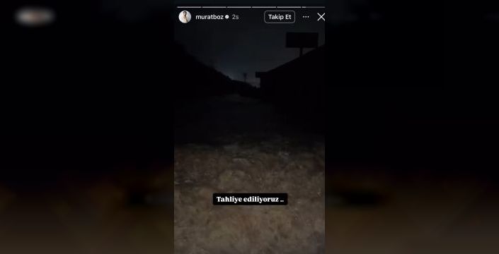 Murat Boz, Sarıyer'de su baskınından botla kurtarıldı