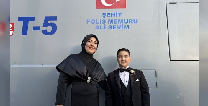 Şehit polis memurunun oğlu Eyüphan'ın sünnet düğününde TOMA konvoyu