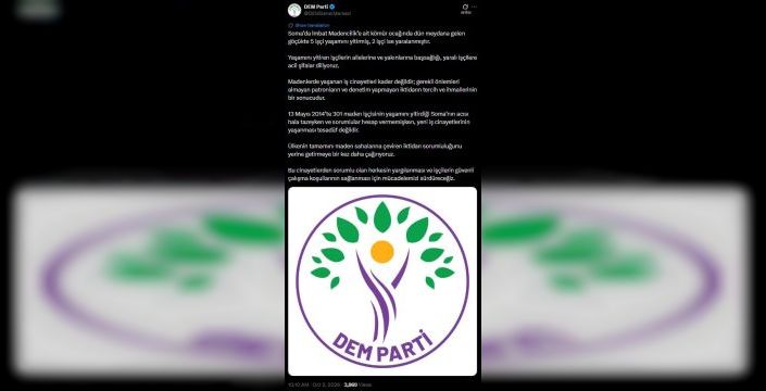 Soma'da göçük: DEM Parti iktidarı suçladı