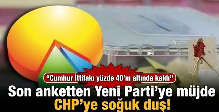 Son anketten Yeni Parti'ye müjde CHP'ye soğuk duş! Cumhur İttifakı yüzde 40'ın altında kaldı