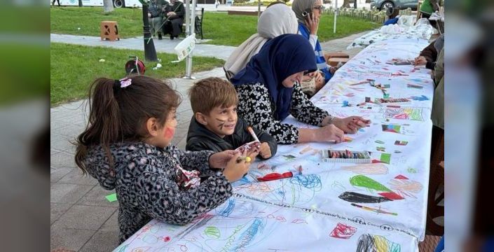 Tekirdağ'da Filistinli çocuklar için resim etkinliği düzenlendi