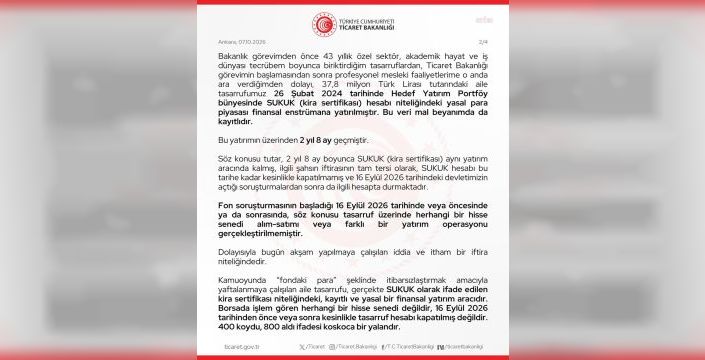 Ticaret Bakanı Ömer Bolat, fon iddialarını yalanladı