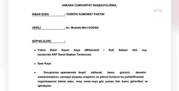TKP, Fatma Betül Sayan Kaya'ya suç duyurusunda bulundu