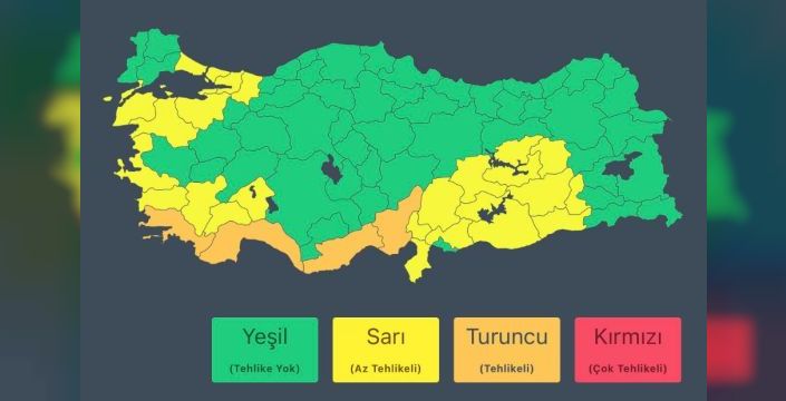 Yarın Antalya ve Adana'nın bazı ilçelerinde turuncu uyarı