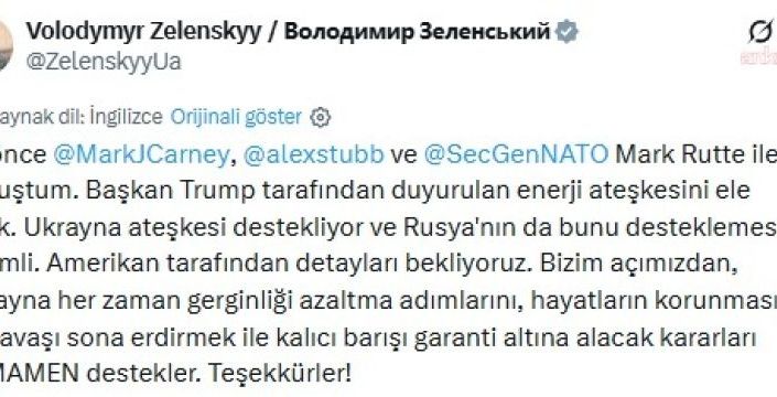 Zelenskiy: Trump'ın ateşkes duyurusuna rağmen saldırılar sürdü